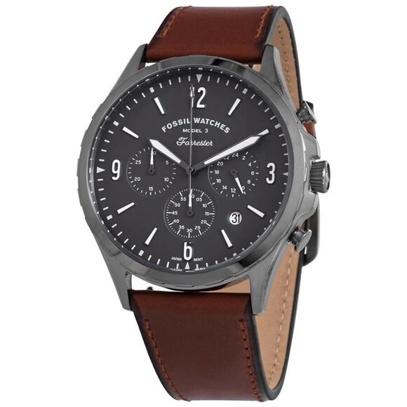 NWT Authentic Fossil Forrester Chronograph Grey Dial Men's Watch - Picture 1 of 3